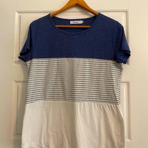 Short sleeve color block shirt